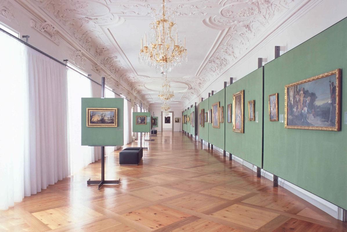 View into the interior of the Baroque gallery at Ludwigsburg Residential Palace