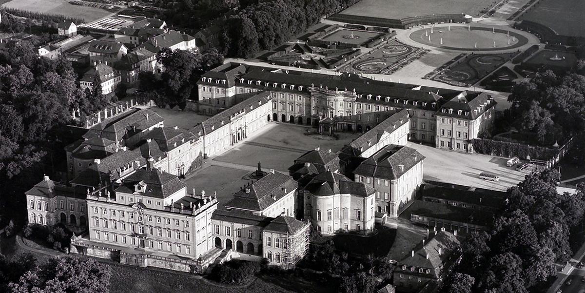 Residenzschloss Ludwigsburg, Luftaufnahme 1958