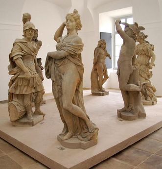 Sculptures in the lapidarium at Ludwigsburg Residential Palace