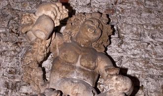 Bacchus statue on the wall fountain by Carlo Feretti, 1719, in the barrel cellar at Ludwigsburg Residential Palace