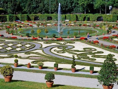 Residenzschloss Ludwigsburg, Blick über den Nordgarten als Teil des Blühenden Barock