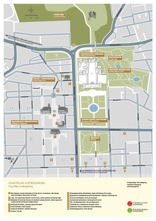 Residenzschloss Ludwigsburg, Stadtplan von Ludwigsburg