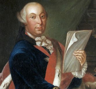 Detail of a painting of Duke Carl Eugen von Württemberg