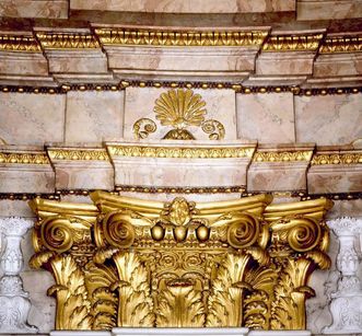 Detail of a capital in the marble hall of the new central building, Ludwigsburg Residential Palace